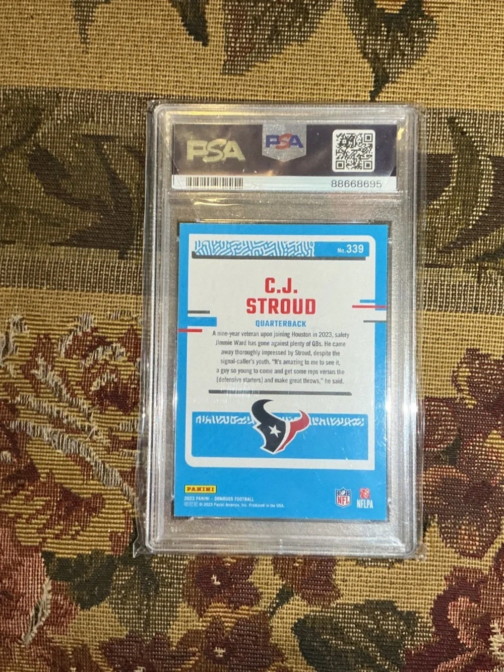 2023 Donruss Rated Rookie #339 CJ Stroud Graded NFL Card PSA MINT 9